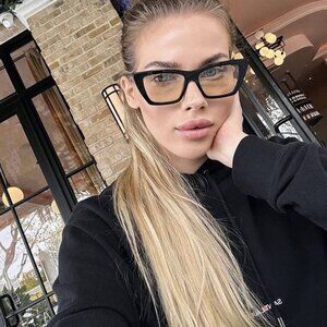 Saint Laurent SL 276 MICA 038 Sunglasses Black Cat Eye Frame, Yellow Lenses